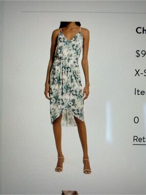 Chelsea28 GREEN- PINK DAISY BLUR midi dress
